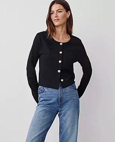 Ann Taylor Crew Neck Jacket In Black