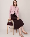 Ann Taylor Crew Neck Jacket In Purple
