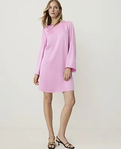 Ann Taylor Crew Neck Mini Shift Dress In Pink Lilac