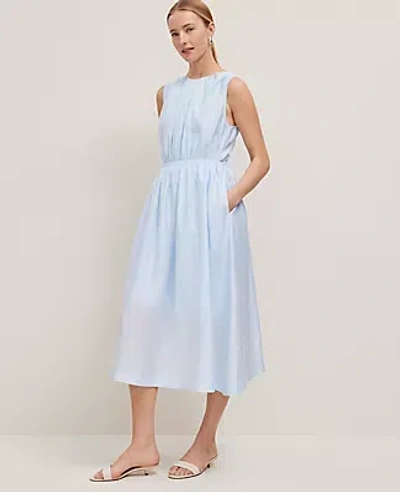 Ann Taylor Crew Neck Pocket Dress In Zephyr Blue