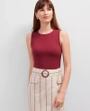 Ann Taylor Crew Neck Shell Top In Red
