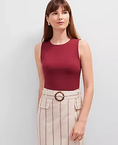 Ann Taylor Crew Neck Shell Top In Red