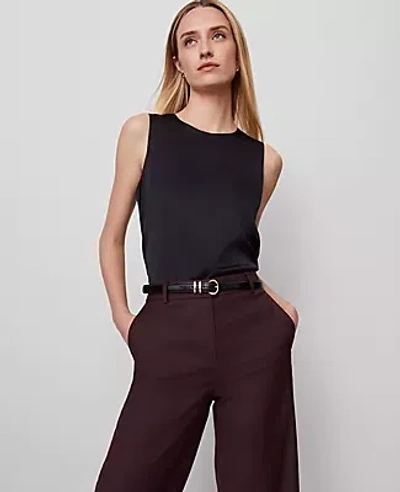 Ann Taylor Crew Neck Shell Top In Black