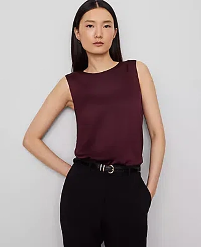 Ann Taylor Crew Neck Shell Top In Purple