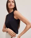 Ann Taylor Crew Neck Shell Top In Black