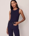 Ann Taylor Crew Neck Shell Top In Black
