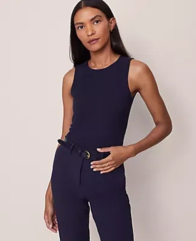 Ann Taylor Crew Neck Shell Top In Black