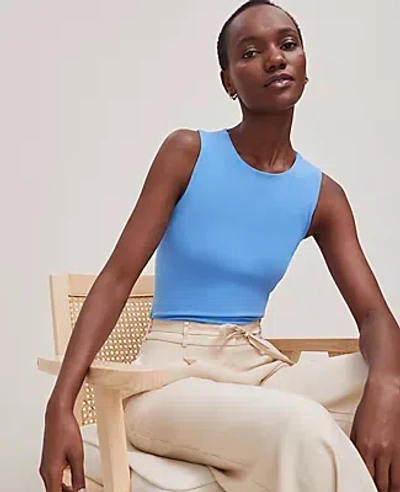 Ann Taylor Crew Neck Shell Top In Maritime Blue