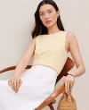 Ann Taylor Crew Neck Shell Top In Yellow Buttercream