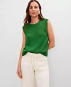 Ann Taylor Crew Neck Sweater Shell Top In Green
