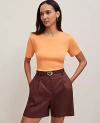 Ann Taylor Crew Neck Tee In Orange