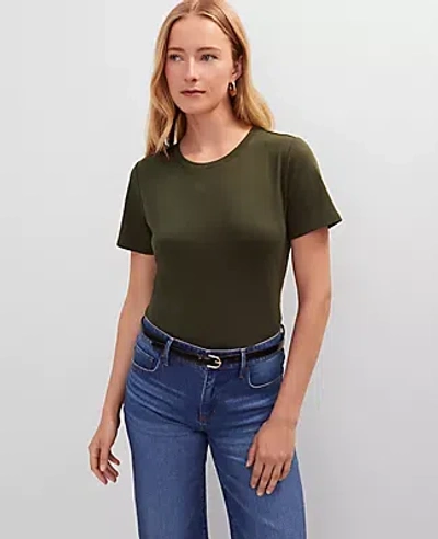 Ann Taylor Crew Neck Tee In Green