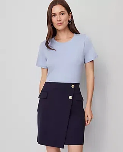Ann Taylor Crew Neck Tee In Blue