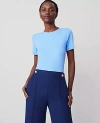 Ann Taylor Crew Neck Tee In Clear Skies