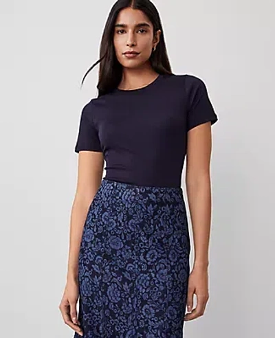 Ann Taylor Crew Neck Tee In Night Sky