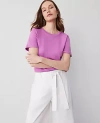 Ann Taylor Crew Neck Tee In Orchid Glow