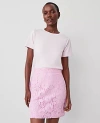 Ann Taylor Crew Neck Tee In Pink Ribbon