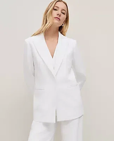 Ann Taylor Crinkle Belted-back Blazer In White