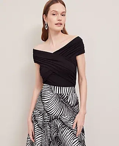 Ann Taylor Crisscross Off-the-shoulder Top In Black