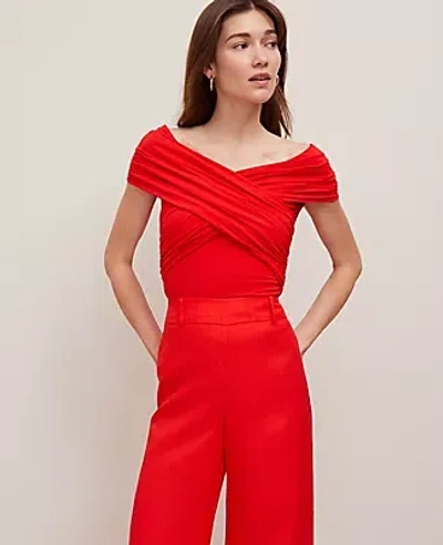 Ann Taylor Crisscross Off-the-shoulder Top In Red