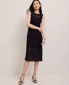 Ann Taylor Petite Crochet Midi Sweater Dress