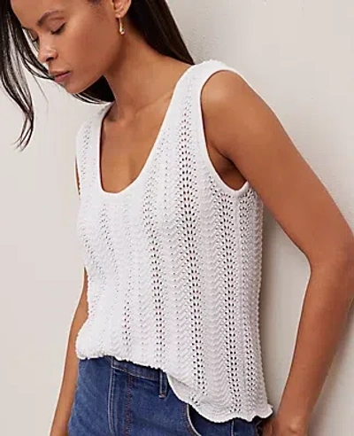 Ann Taylor Crochet Sweater Shell Top