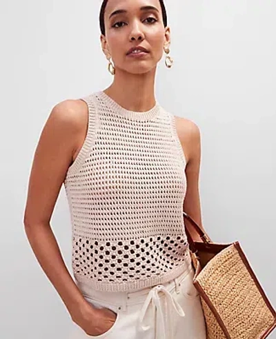 Ann Taylor Crochet Sweater Shell Top