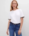 Ann Taylor Crochet Trim Ponte Top