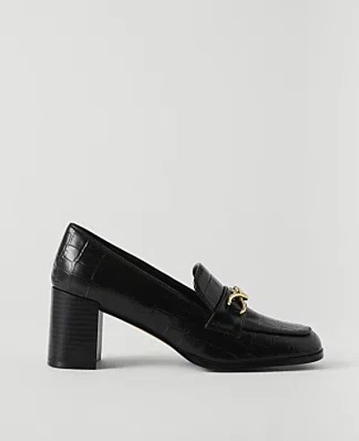 Ann Taylor Croco Loafer Pump In Black