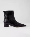 Ann Taylor Croco Nip Toe Bootie In Black
