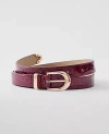 Ann Taylor Croco Patent Leather Belt In Brown