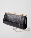 Ann Taylor Croco Rectangle Clutch In Black