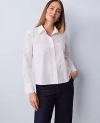 Ann Taylor Cropped Bow Shirt In White