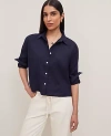 Ann Taylor Petite Cropped Linen Shirt