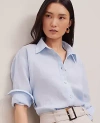 Ann Taylor Petite Cropped Linen Shirt