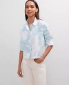 Ann Taylor Petite Cropped Linen Shirt