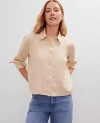 Ann Taylor Cropped Linen Shirt