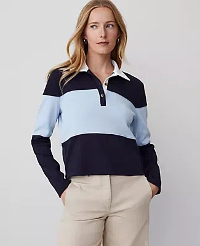 Ann Taylor Cropped Polo Shirt In Night Sky