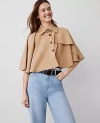 Ann Taylor Cropped Trench Poncho In Cappuccino Tan