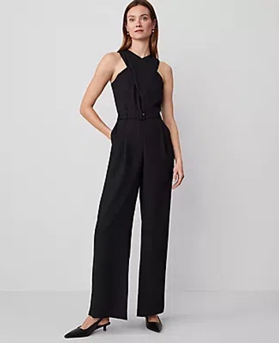 Ann Taylor Crossover Halter Jumpsuit In Black