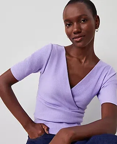 Ann Taylor Crossover Neck Top In Radiant Amethyst