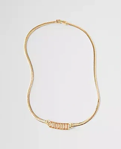 Ann Taylor Crystal Bar Necklace In Rose Dust