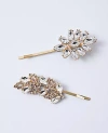 Ann Taylor Crystal Bobby Pin Set In Gold