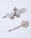 Ann Taylor Crystal Bobby Pin Set In Silver