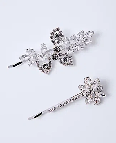 Ann Taylor Crystal Bobby Pin Set In Silver