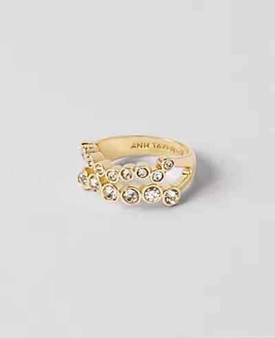 Ann Taylor Crystal Cluster Ring In Goldtone