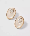 Ann Taylor Crystal Stone Drop Earrings In White