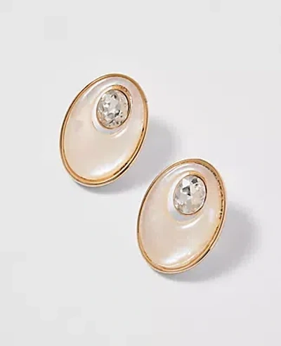Ann Taylor Crystal Stone Drop Earrings In White
