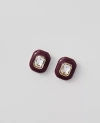 Ann Taylor Crystal Stud Earrings In Purple