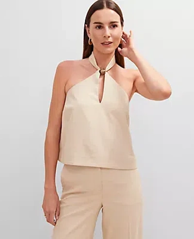 Ann Taylor Cutout Halter Top In Sand